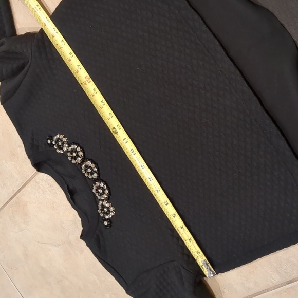 Guess Black Long Sleeve Embellished Blouse Sweater Size Large - Picture 4 of 5